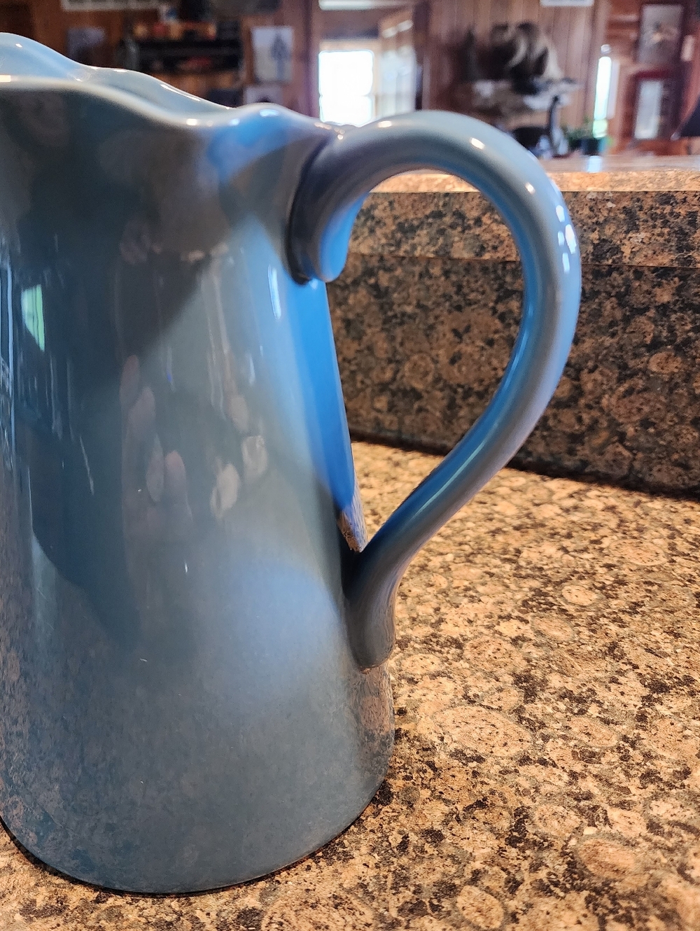 Source Unknown Blue Ceramic Pitcher - Picture 2 of 7